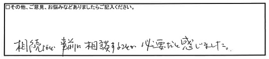 相続は事前に相談することが必要だと感じました。